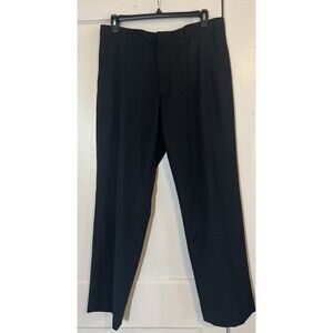 Banana Republic Dress Pants Men’s 36x32 Black Gray Pinstripe Straight Fit Wool